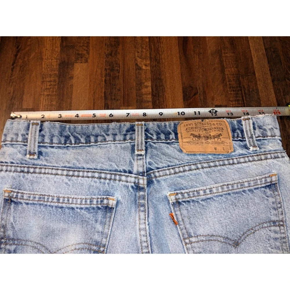 Vintage Levis 505 Orange Tab Light Wash Straight Leg Jeans W31 L32 NO BUTTON